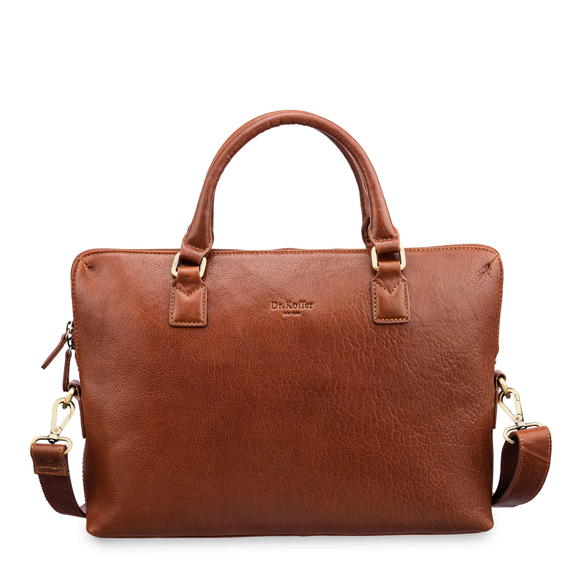 Деловая сумка Dr.Koffer из натуральной кожи коричневая