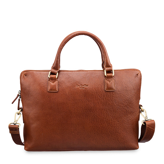 Деловая сумка Dr.Koffer из натуральной кожи коричневая