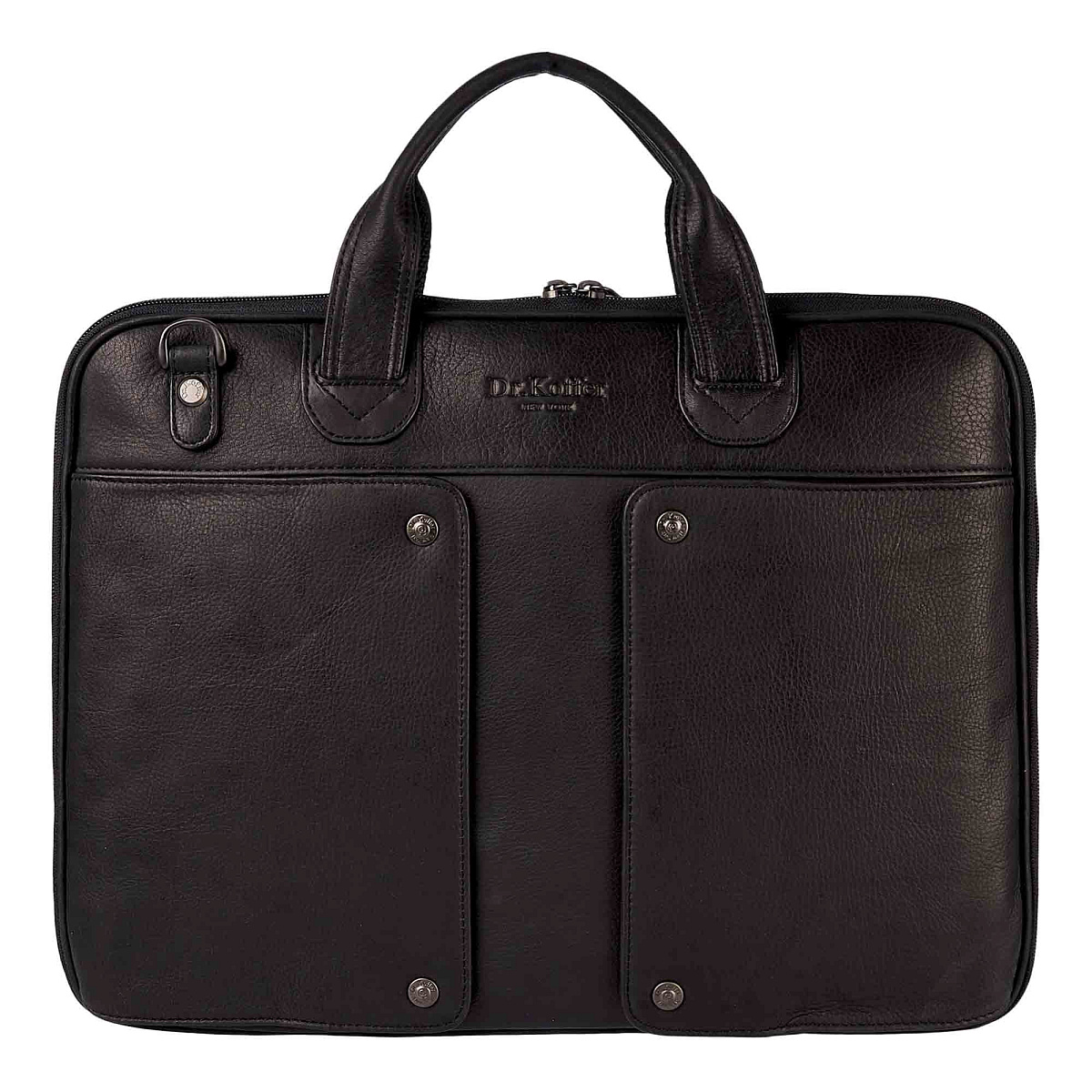 Деловая сумка Dr.Koffer из натуральной кожи черная