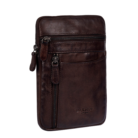 Сумка через плечо Dr.Koffer из натуральной кожи коричневая