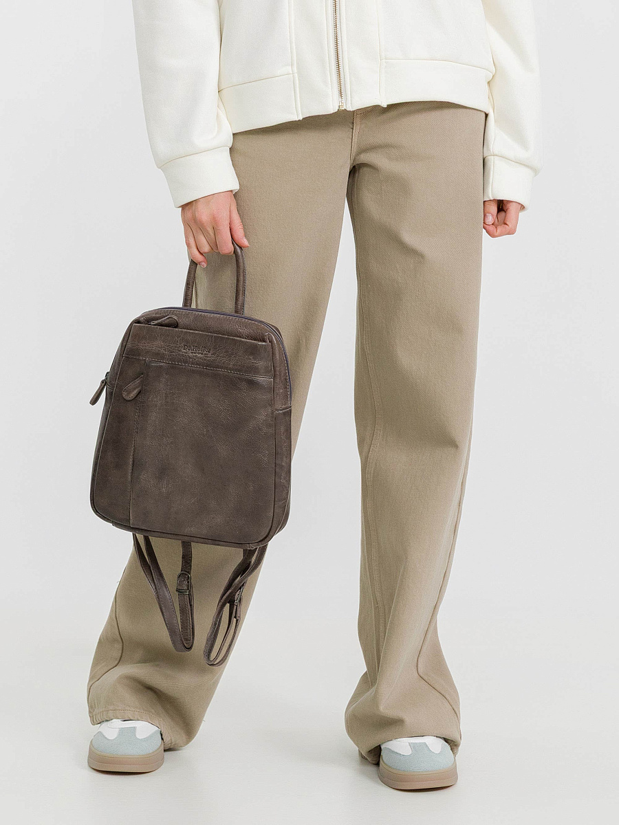 Рюкзак Dr.Koffer из натуральной кожи серый