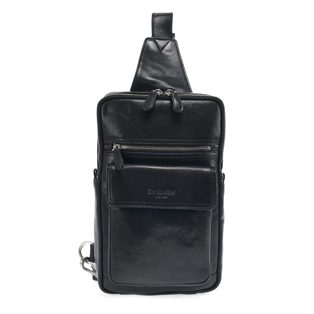 Сумка через плечо Dr.Koffer из натуральной кожи черная