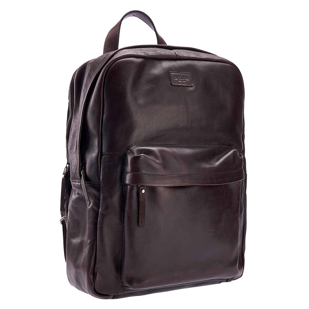 Рюкзак Dr.Koffer из натуральной кожи темно-коричневый