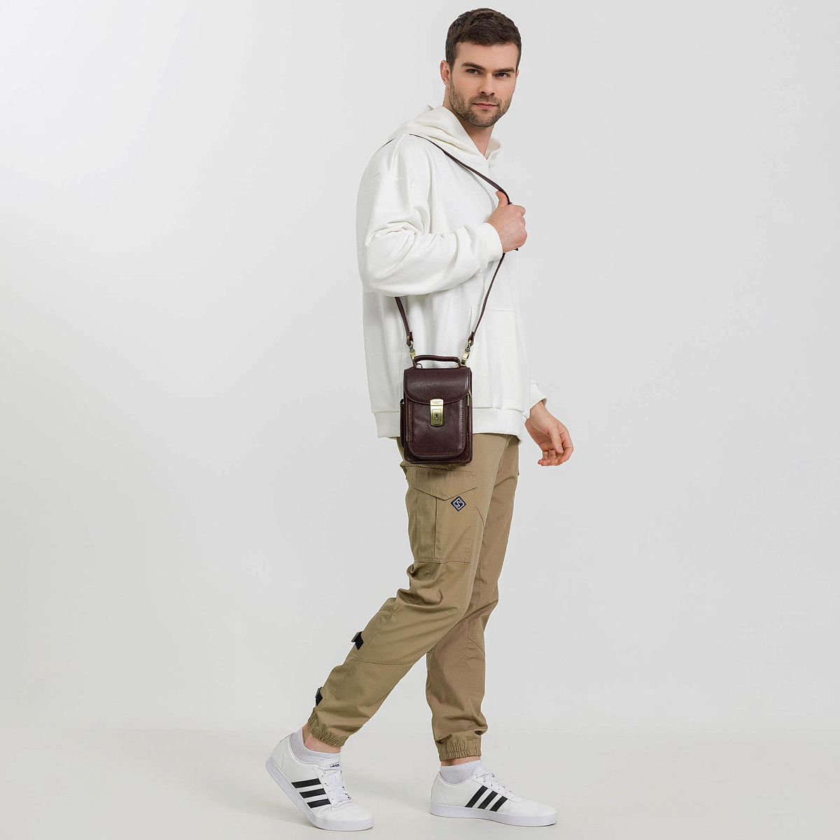 Сумка через плечо Dr.Koffer из натуральной кожи коричневая