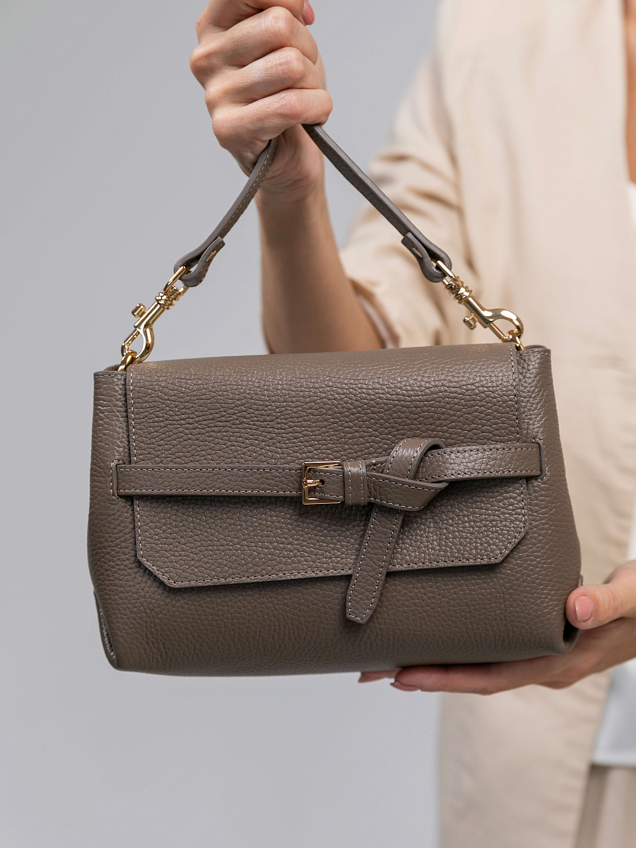 Женская сумка Dr.Koffer из натуральной кожи бежевая