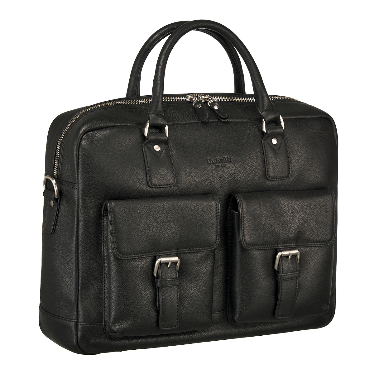 Деловая сумка Dr.Koffer из натуральной кожи черная