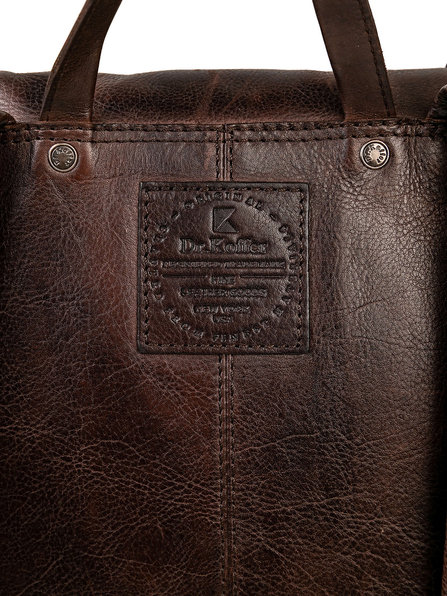 Рюкзак Dr.Koffer из натуральной кожи темно-коричневый