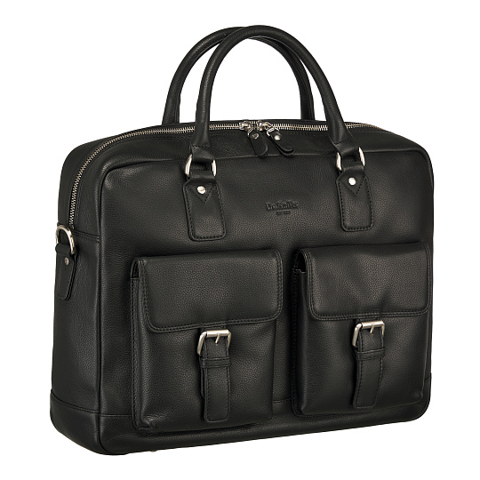 Деловая сумка Dr.Koffer из натуральной кожи черная
