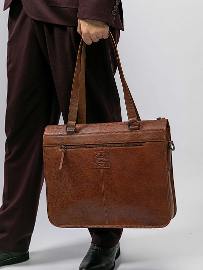 Женская сумка Dr.Koffer из натуральной кожи коричневая