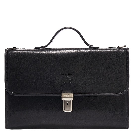 Портфель Dr.Koffer из натуральной кожи черный