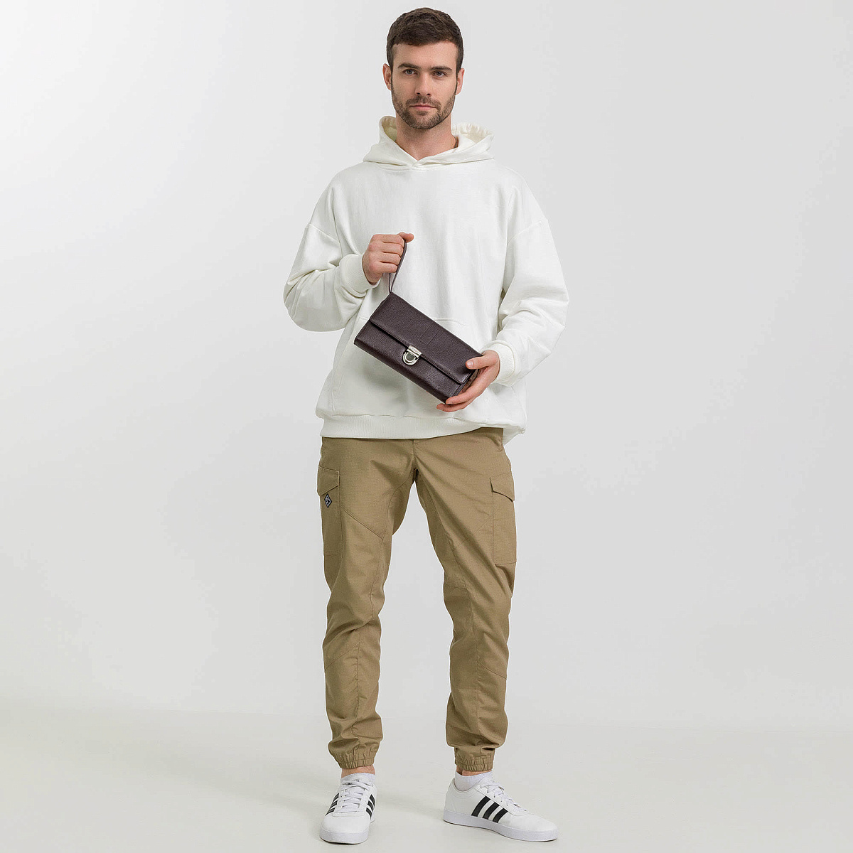 Сумка барсетка из натуральной кожи Dr. Koffer коричневая