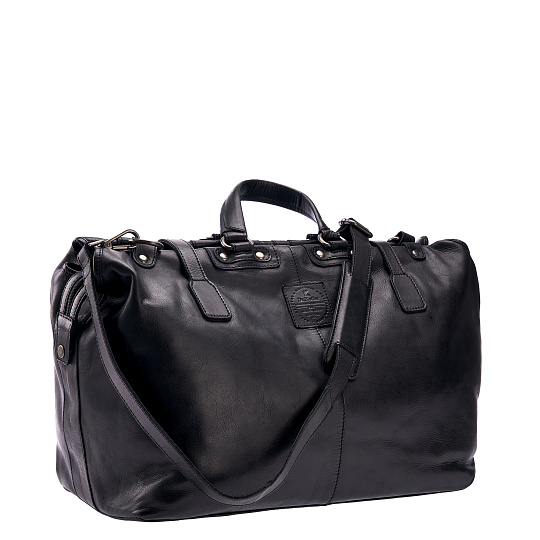 Сумка дорожная Dr.Koffer из натуральной кожи черная