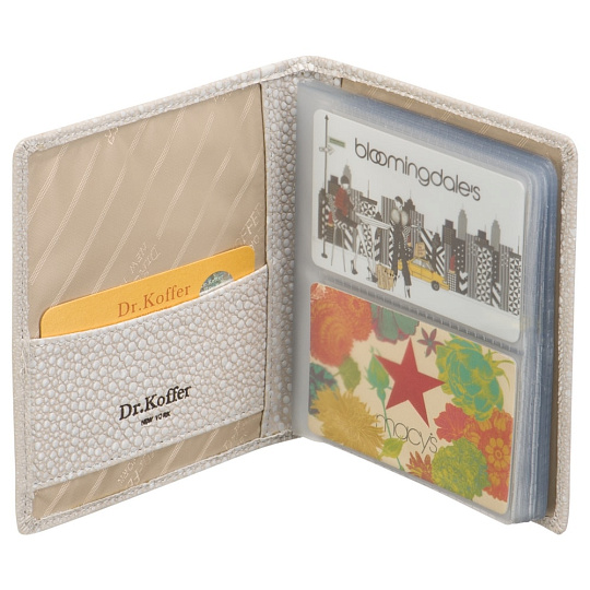 Визитница Dr.Koffer из натуральной кожи белая