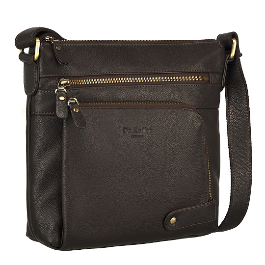 Сумка через плечо Dr.Koffer из натуральной кожи коричневая