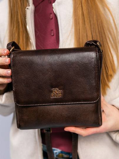 Женская сумка Dr. Koffer из натуральной кожи коричневая