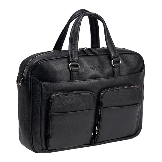 Деловая сумка Dr.Koffer из натуральной кожи черная