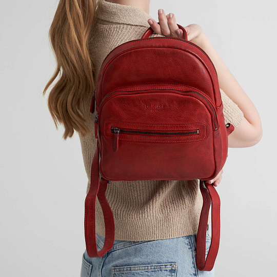 Рюкзак Dr.Koffer из натуральной кожи красный