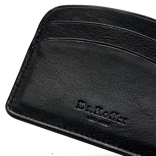 Кредитница Dr.Koffer из натуральной кожи черная