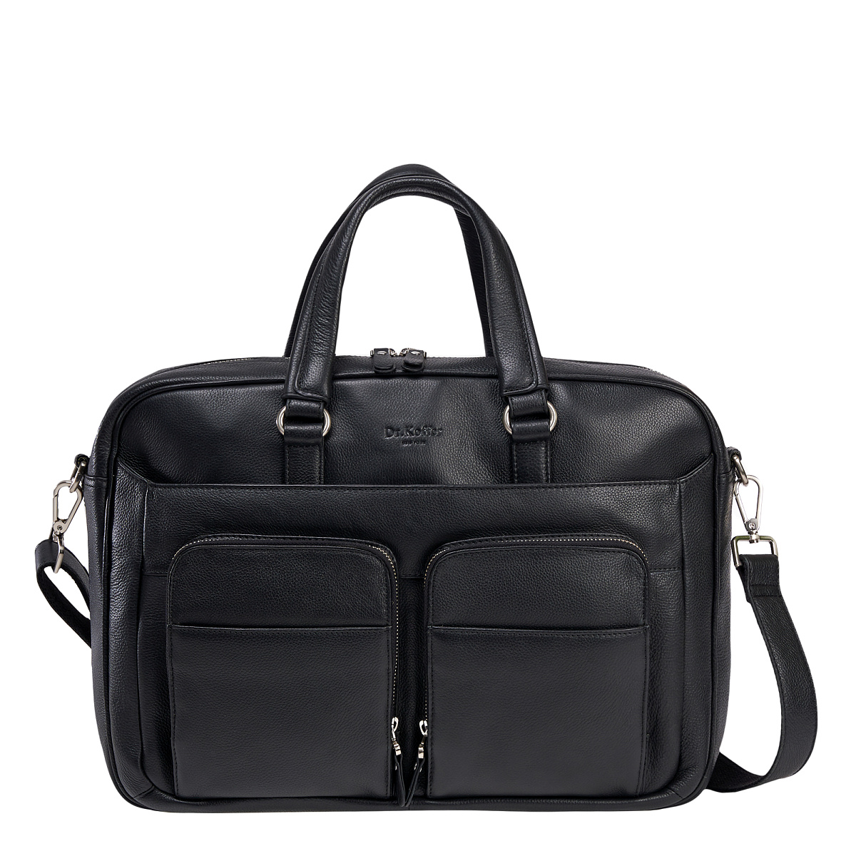 Деловая сумка Dr.Koffer из натуральной кожи черная
