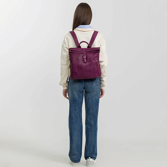 Рюкзак Dr.Koffer из натуральной кожи фиолетовый