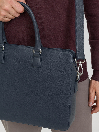 Деловая сумка Dr.Koffer из натуральной кожи синяя