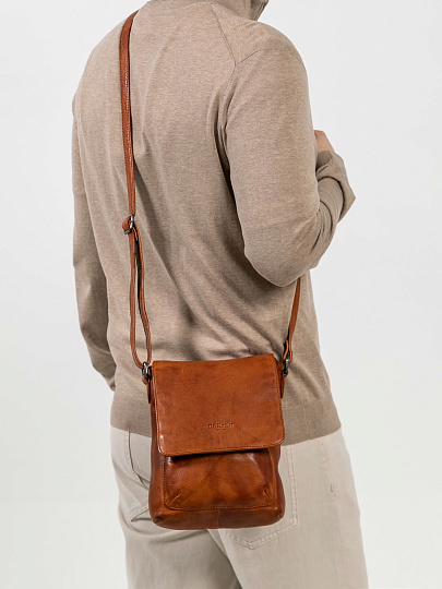 Сумка через плечо Dr.Koffer из натуральной кожи коричневая