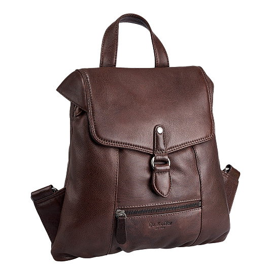 Рюкзак Dr.Koffer из натуральной кожи темно-коричневый