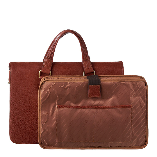 Деловая сумка Dr.Koffer из натуральной кожи коричневая