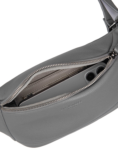 Сумка на пояс Dr. Koffer из натуральной кожи серая