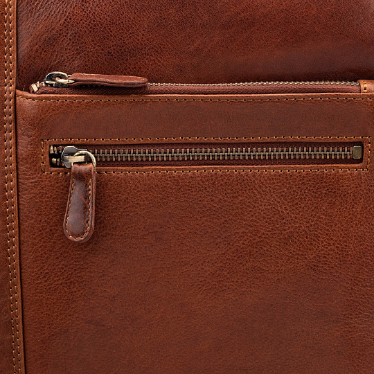 Сумка через плечо Dr.Koffer из натуральной кожи коричневая