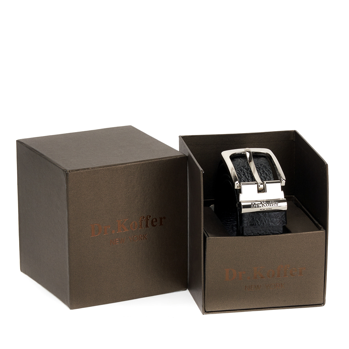 Ремень Dr. Koffer из натуральной кожи черный