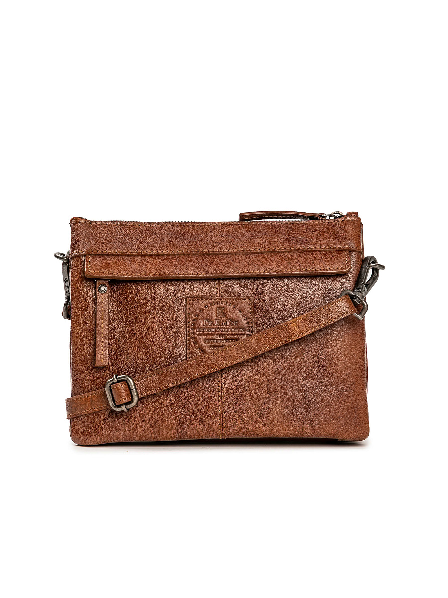 Сумка через плечо Dr.Koffer из натуральной кожи коричневая