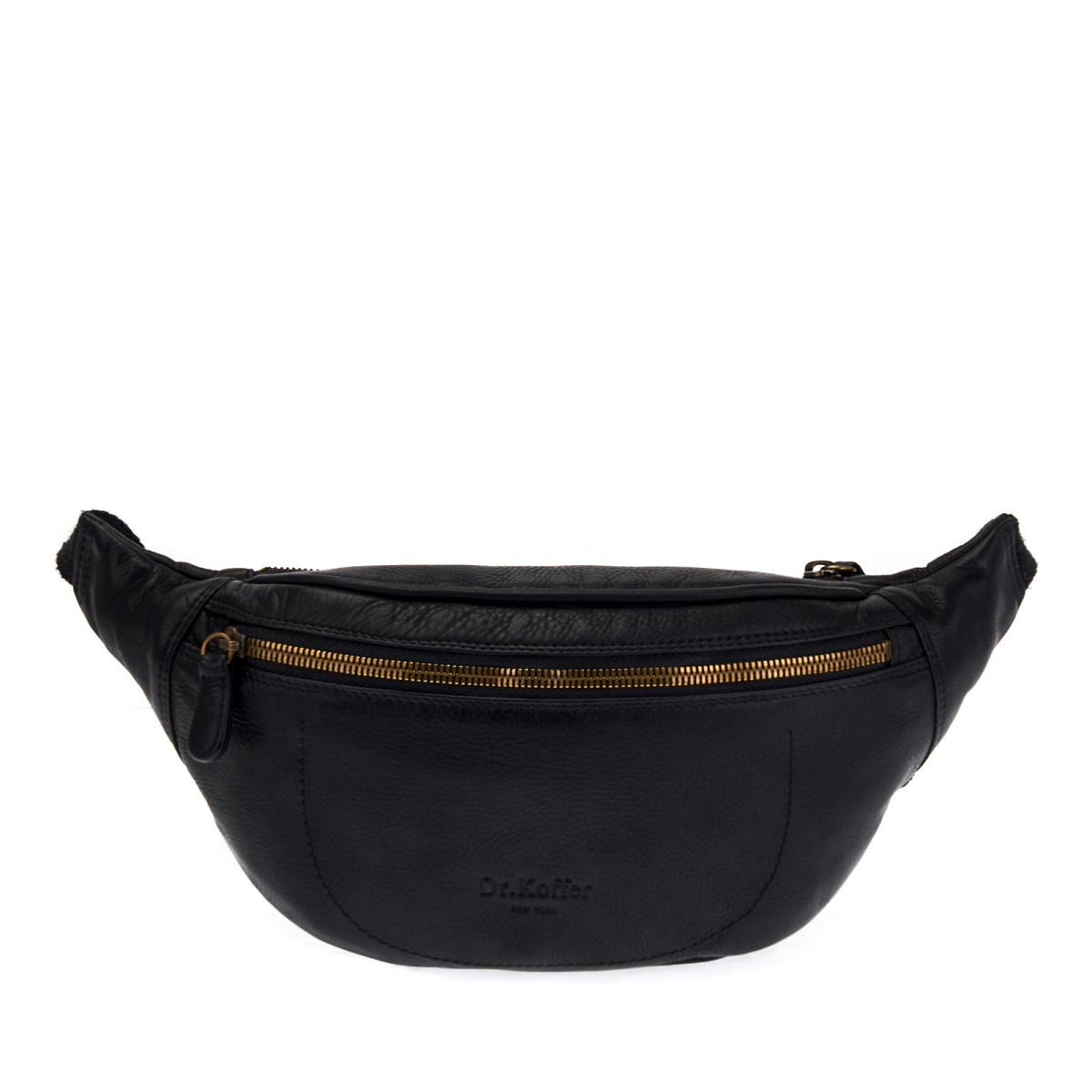 Сумка на пояс Dr.Koffer из натуральной кожи черная
