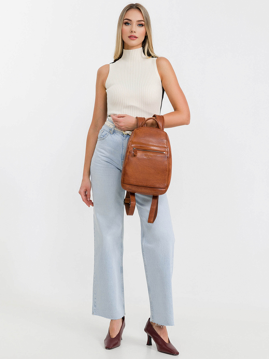 Рюкзак Dr.Koffer из натуральной кожи светло-коричневый