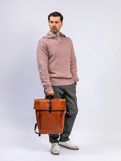 Рюкзак Dr. Koffer из натуральной кожи коричневый