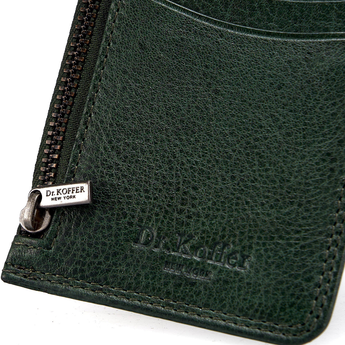 Кредитница Dr.Koffer из натуральной кожи зеленая