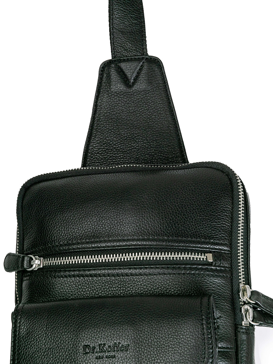 Сумка через плечо Dr.Koffer из натуральной кожи черная