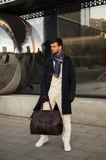 Сумка дорожная Dr.Koffer из натуральной кожи коричневая