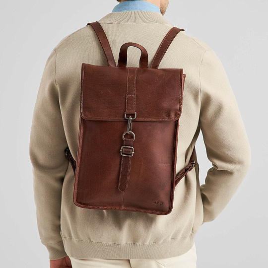 Рюкзак Dr.Koffer из натуральной кожи светло-коричневый