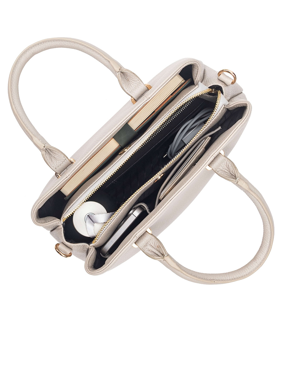 Женская сумка Dr. Koffer из натуральной кожи бежевая