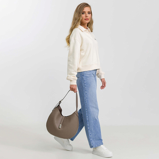 Женская сумка Dr. Koffer из натуральной кожи бежевая