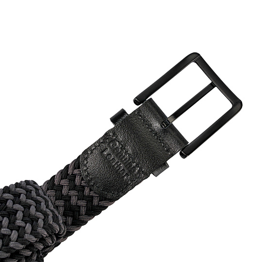 Ремень Dr.Koffer из натуральной кожи и текстиля черно-серый