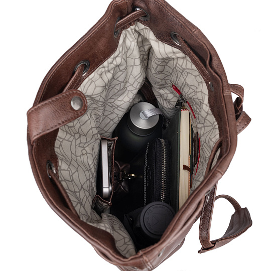 Рюкзак Dr.Koffer из натуральной кожи темно-коричневый