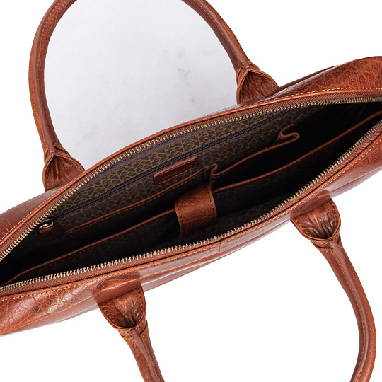 Деловая сумка Dr.Koffer из натуральной кожи коричневая