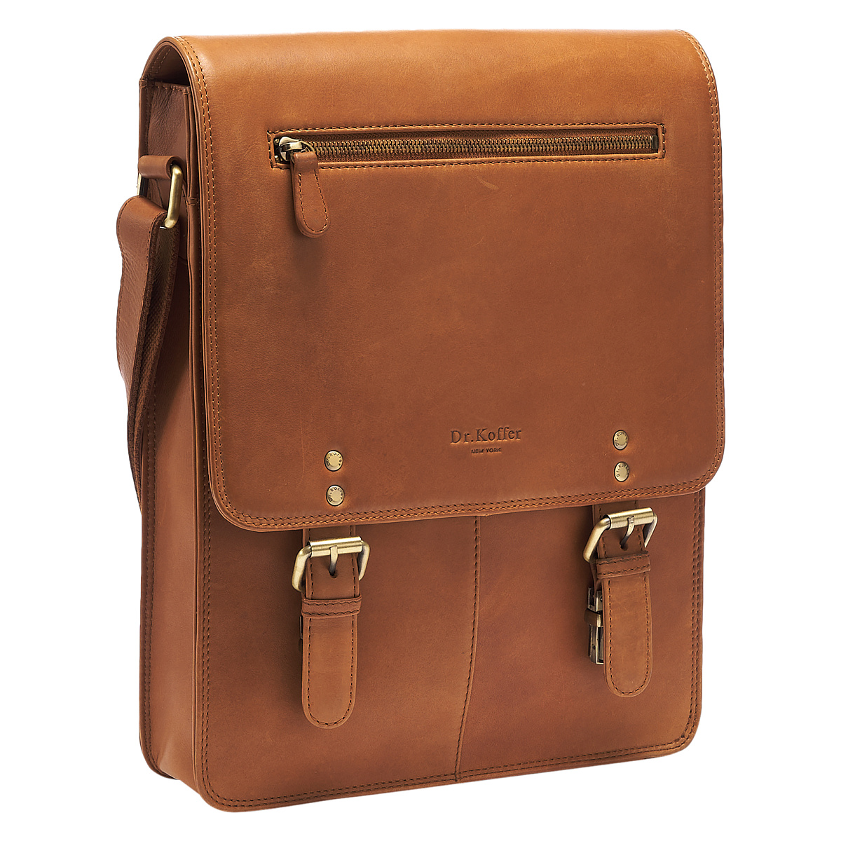 Сумка через плечо Dr.Koffer из натуральной кожи коричневая