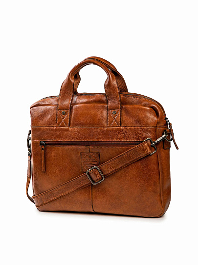 Деловая сумка Dr.Koffer из натуральной кожи коричневая