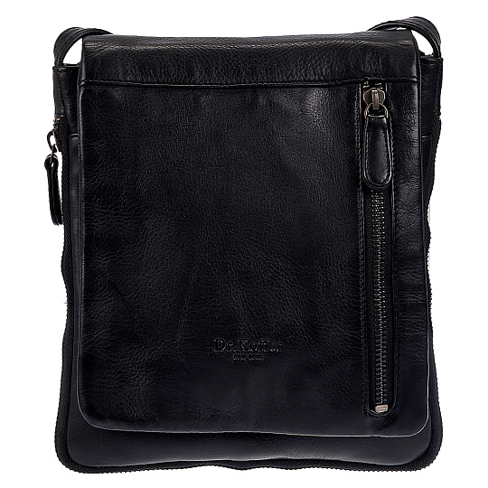 Сумка через плечо Dr.Koffer из натуральной кожи черная