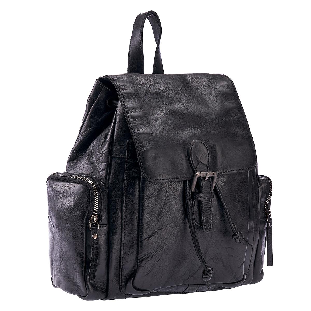 Рюкзак Dr.Koffer из натуральной кожи черный