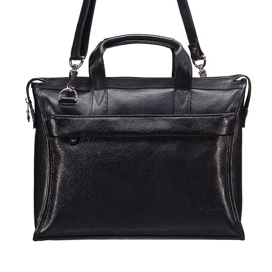 Прямоугольная черного цвета кожаная сумка для документов Dr.Koffer B408430-02-04