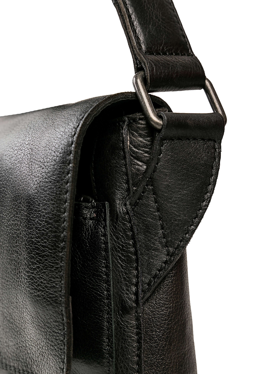 Сумка через плечо Dr.Koffer из натуральной кожи черная